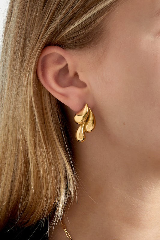 Earrings triple drip - Gold color